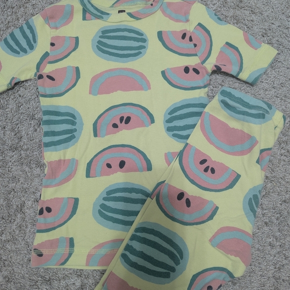 Tea Collection Other - Tea Collection Pink and Green Watermelon Pajama Set